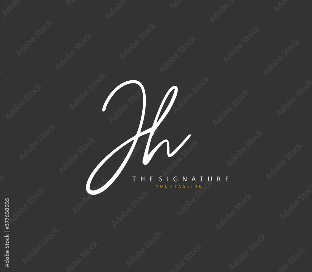 J H JH Initial letter handwriting and signature logo. A concept handwriting initial logo with template element. J H JH Initial letter handwriting and signature logo. A concept handwriting initial logo with template element.