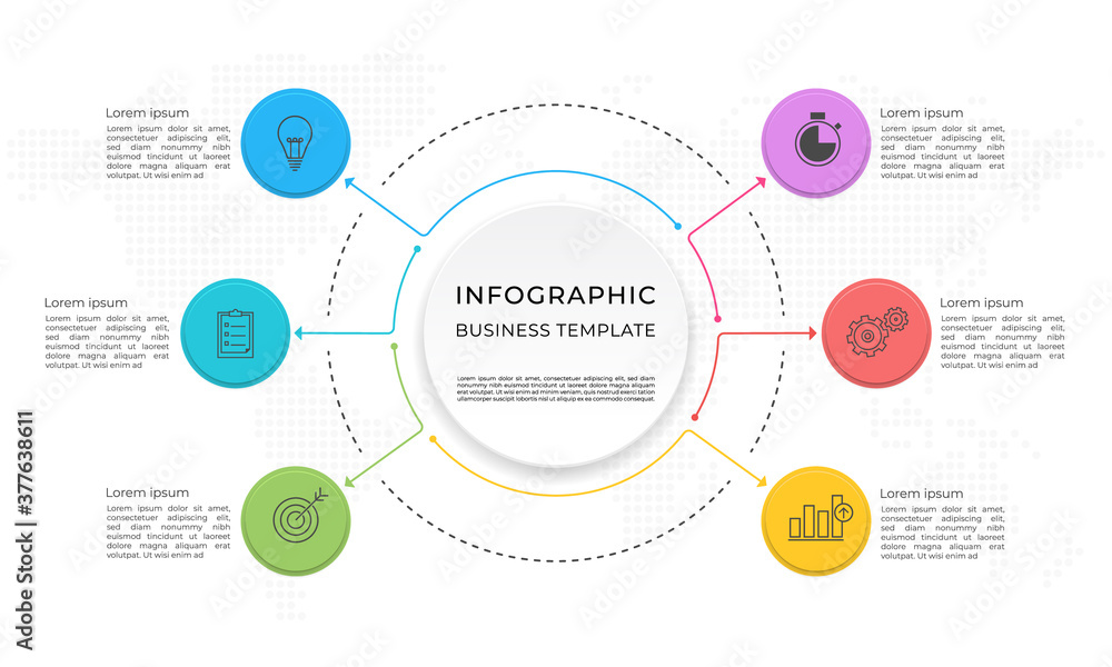 Presentation infographic template 6 options. Presentation infographic template 6 options.