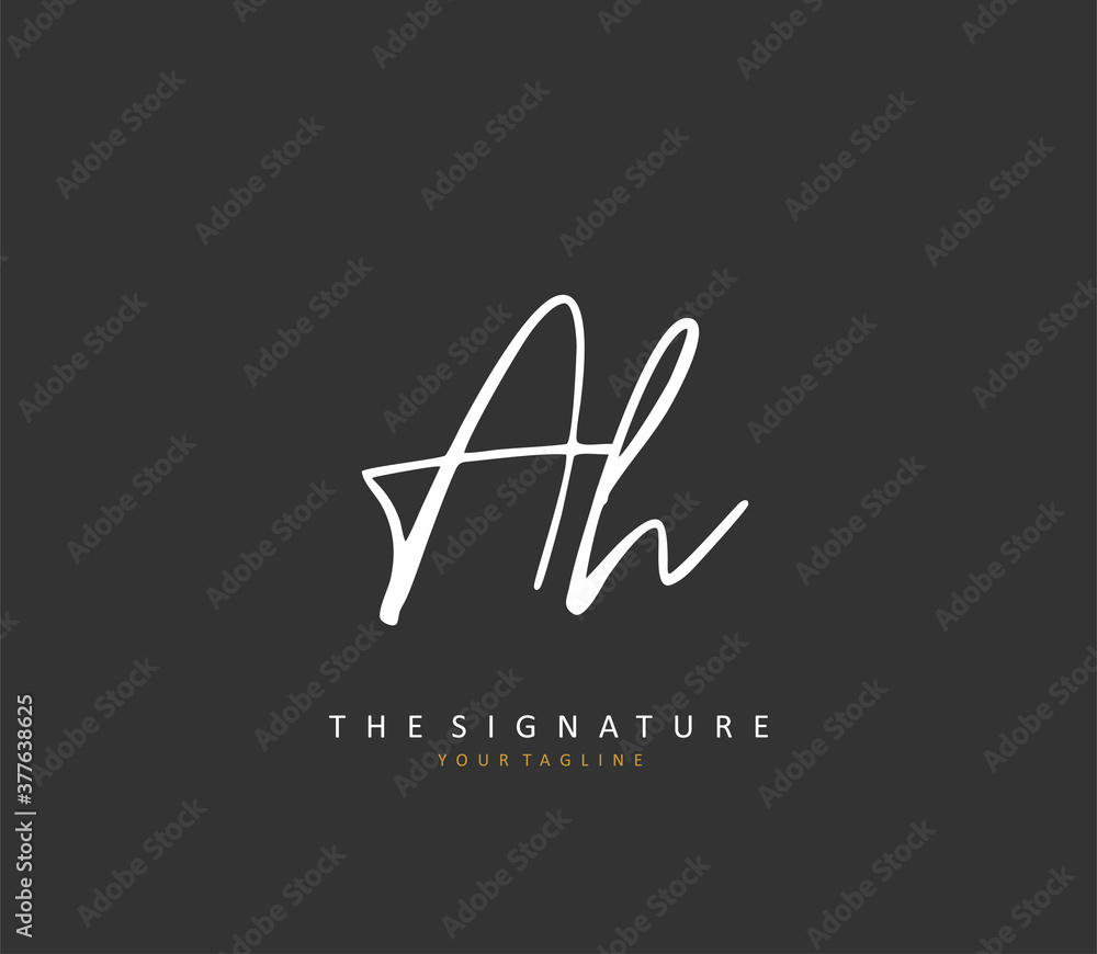 A H AH Initial letter handwriting and signature logo. A concept handwriting initial logo with template element. A H AH Initial letter handwriting and signature logo. A concept handwriting initial logo with template element.