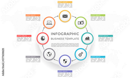 Infographic template and diagram 8 options.