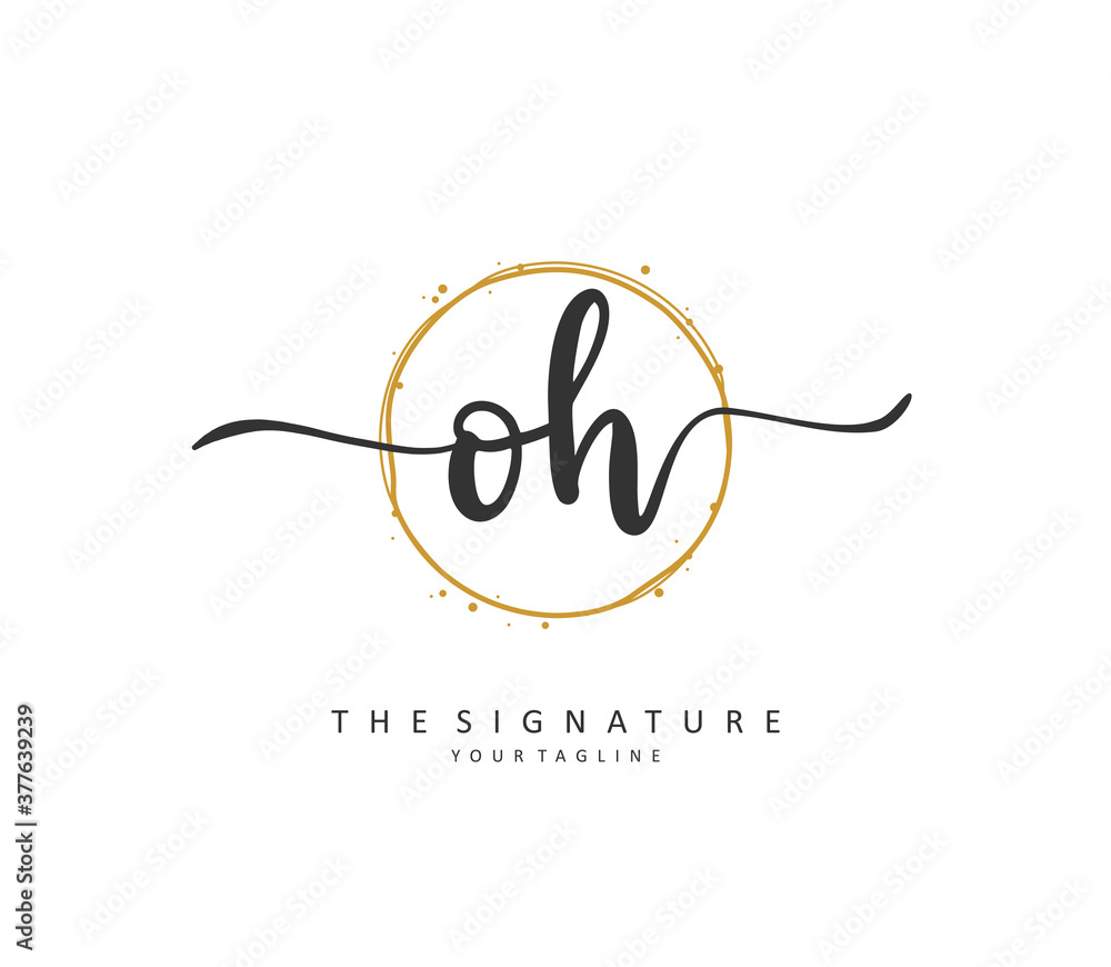 O H OH Initial letter handwriting and signature logo. A concept handwriting initial logo with template element. O H OH Initial letter handwriting and signature logo. A concept handwriting initial logo with template element.