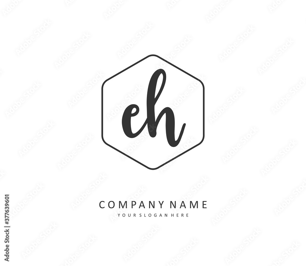 E H EH Initial letter handwriting and signature logo. A concept handwriting initial logo with template element. E H EH Initial letter handwriting and signature logo. A concept handwriting initial logo with template element.