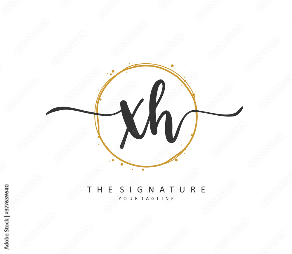 X H XH Initial letter handwriting and signature logo. A concept handwriting initial logo with template element. X H XH Initial letter handwriting and signature logo. A concept handwriting initial logo with template element.