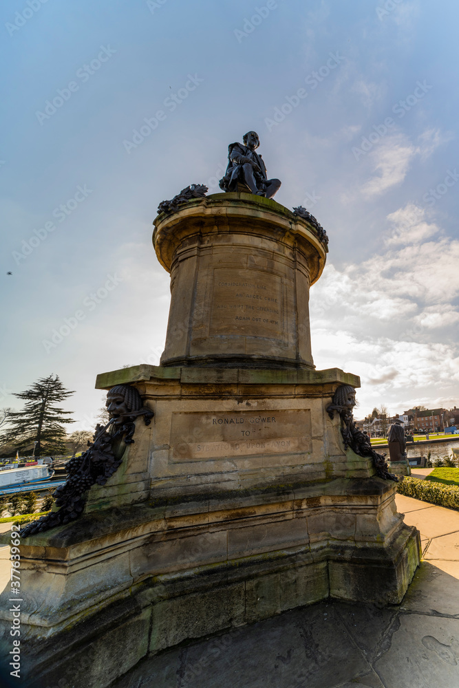 Statues of Shakesperean characters Stratford upon Avon Warwickshire England UK