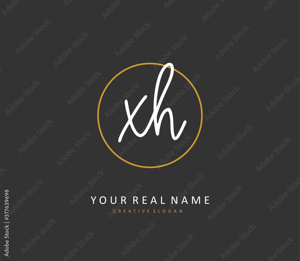 X H XH Initial letter handwriting and signature logo. A concept handwriting initial logo with template element. X H XH Initial letter handwriting and signature logo. A concept handwriting initial logo with template element.