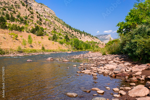 Animas river in Durango area, Colorado, in summer season