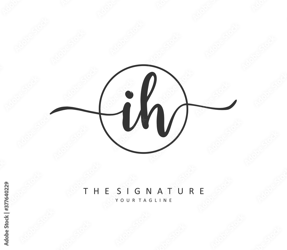 I H IH Initial letter handwriting and signature logo. A concept handwriting initial logo with template element. I H IH Initial letter handwriting and signature logo. A concept handwriting initial logo with template element.