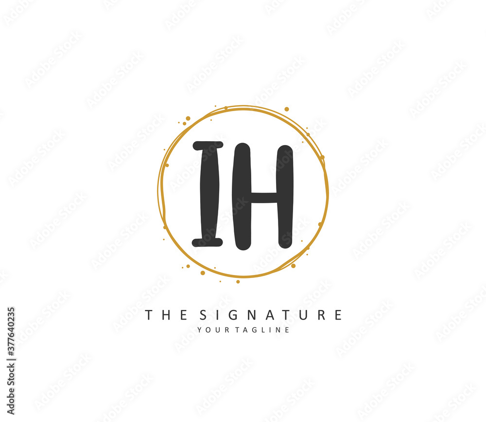 I H IH Initial letter handwriting and signature logo. A concept handwriting initial logo with template element. I H IH Initial letter handwriting and signature logo. A concept handwriting initial logo with template element.