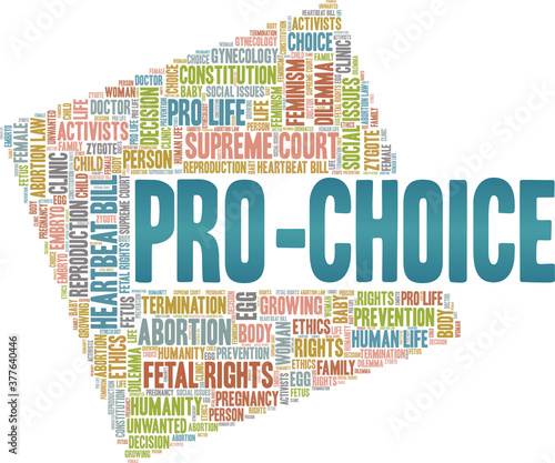 Pro-choice vector illustration word cloud isolated on a white background.
