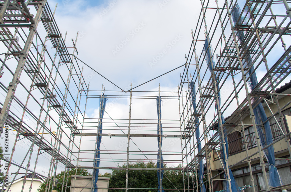 建設現場 足場 建設現場 足場