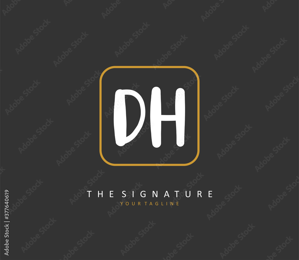 D H DH Initial letter handwriting and signature logo. A concept handwriting initial logo with template element. D H DH Initial letter handwriting and signature logo. A concept handwriting initial logo with template element.