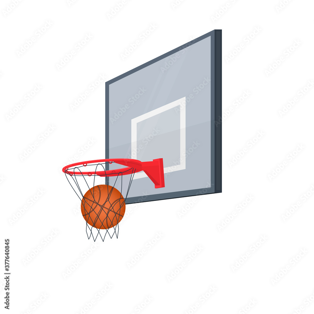 Basketball. Basketball Hoop and ball, vector illustration