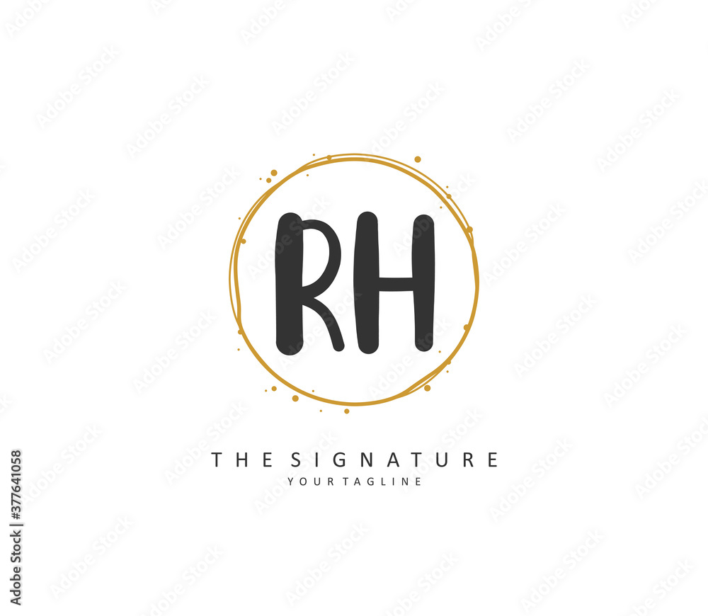 R H RH Initial letter handwriting and signature logo. A concept handwriting initial logo with template element. R H RH Initial letter handwriting and signature logo. A concept handwriting initial logo with template element.