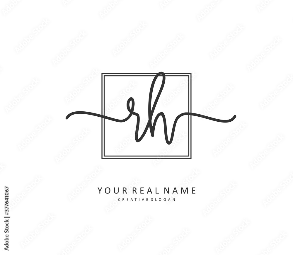 R H RH Initial letter handwriting and signature logo. A concept handwriting initial logo with template element. R H RH Initial letter handwriting and signature logo. A concept handwriting initial logo with template element.