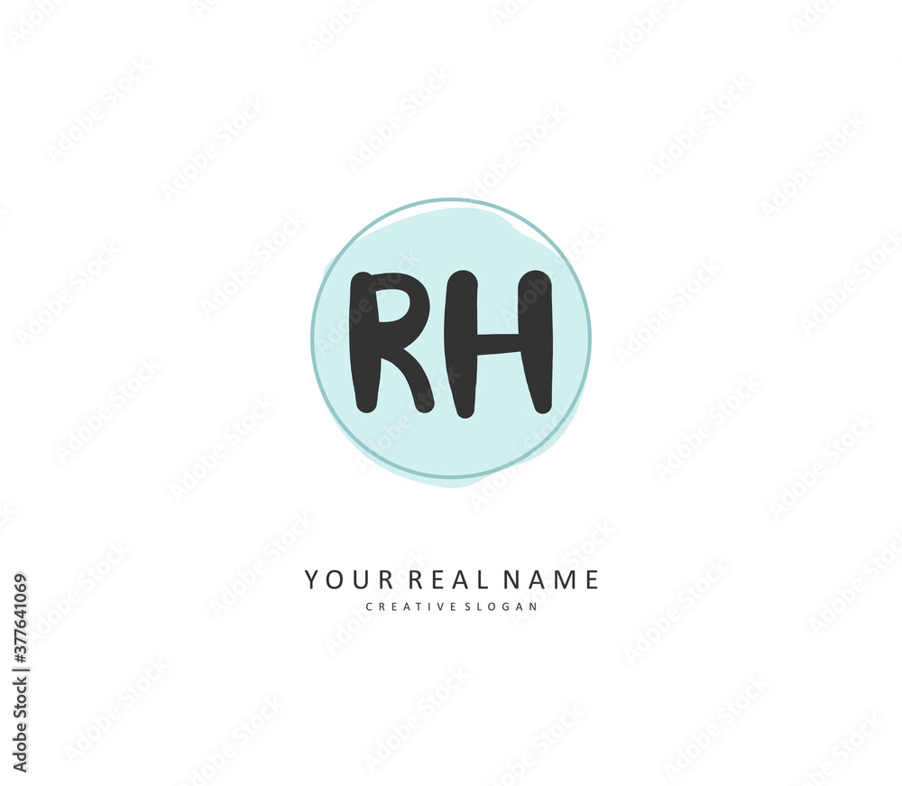 R H RH Initial letter handwriting and signature logo. A concept handwriting initial logo with template element. R H RH Initial letter handwriting and signature logo. A concept handwriting initial logo with template element.