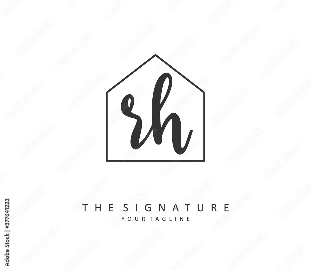 R H RH Initial letter handwriting and signature logo. A concept handwriting initial logo with template element. R H RH Initial letter handwriting and signature logo. A concept handwriting initial logo with template element.