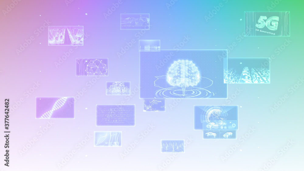 Digital Network Technology AI 5G data communication concepts 3D illustration Background Digital Network Technology AI 5G data communication concepts 3D illustration Background