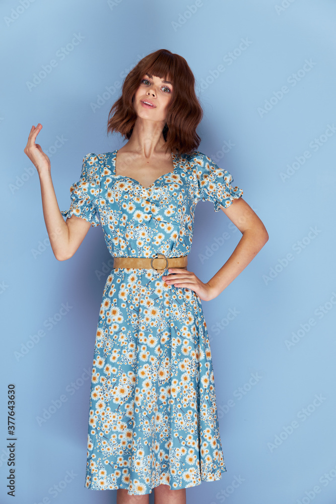 Beautiful woman look ahead hand gesture attractive look Beautiful woman look ahead hand gesture attractive look