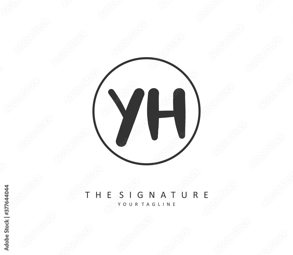 Y H YH Initial letter handwriting and signature logo. A concept handwriting initial logo with template element. Y H YH Initial letter handwriting and signature logo. A concept handwriting initial logo with template element.