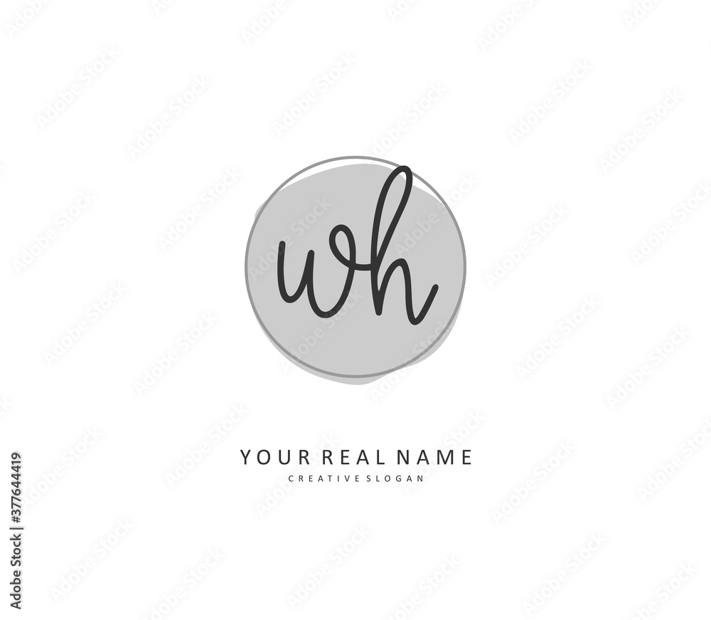 W H WH Initial letter handwriting and signature logo. A concept handwriting initial logo with template element. W H WH Initial letter handwriting and signature logo. A concept handwriting initial logo with template element.