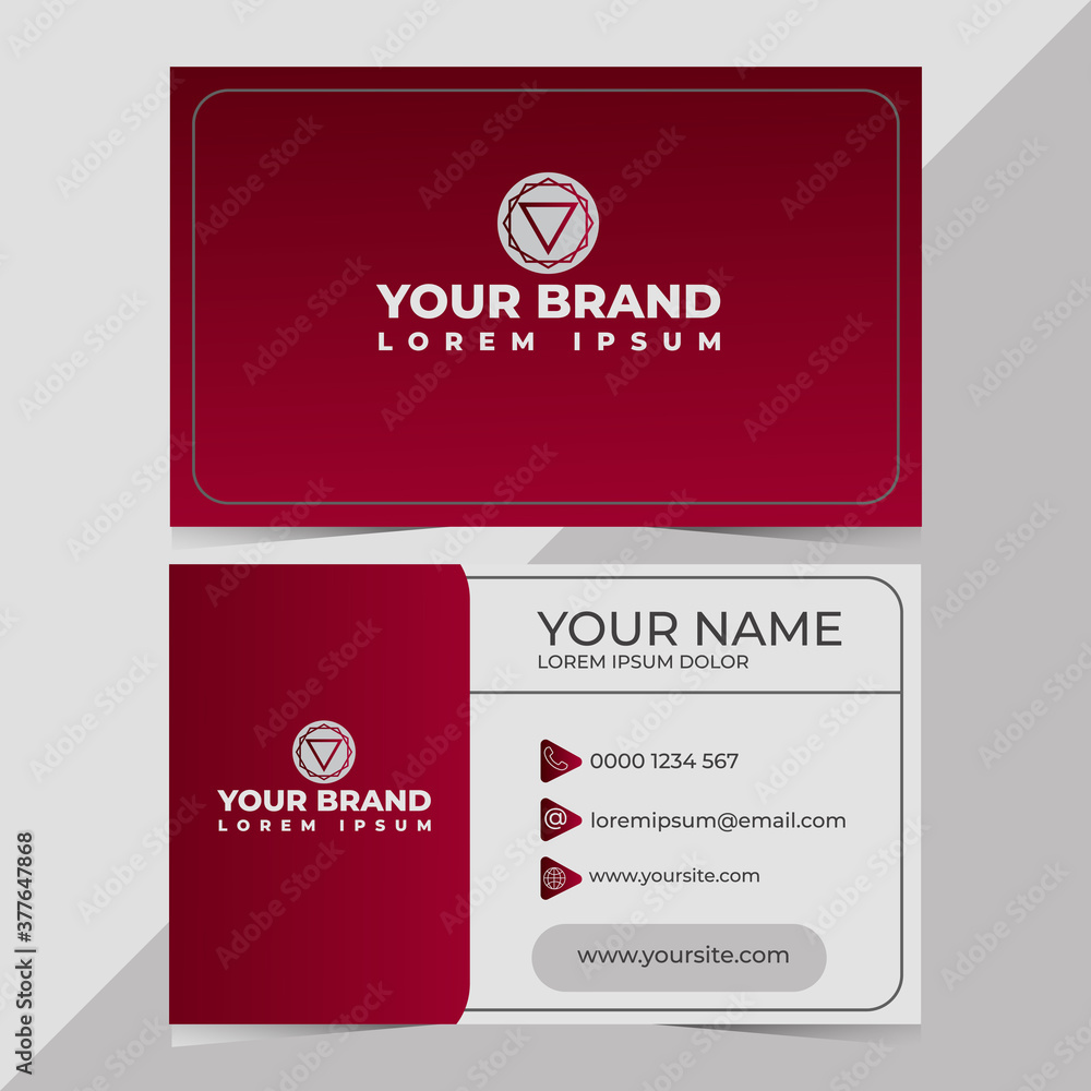 Red name card premium vector, modern name card, name card red bacground 