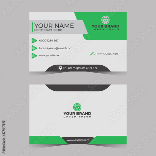 Name card colour green minimalist premium vector, top name card Modern, Business Name Card