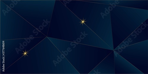 Deep Blue Luxury Gold Background. Royal Rich VIP Business Banner 