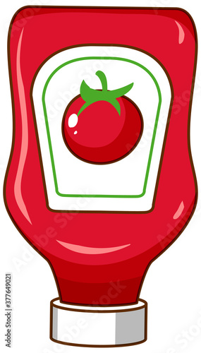 Ketchup bottle on white background