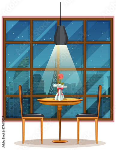 Empty restaurant background scene