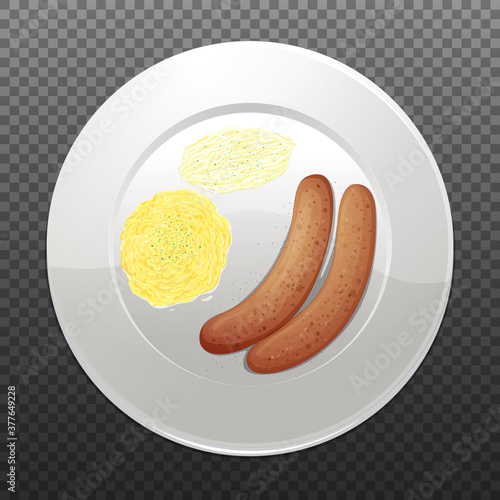 Bangers and mash on plate