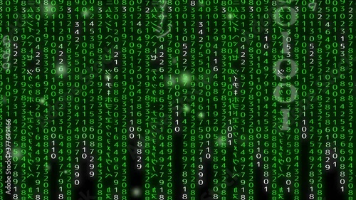 matrix digital code rain motion animation green