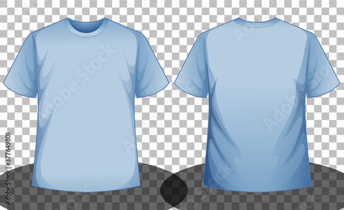 Blue short sleeve t-shirt front and back side