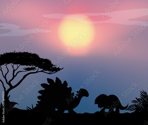 Dinosaur in nature background © GraphicsRF