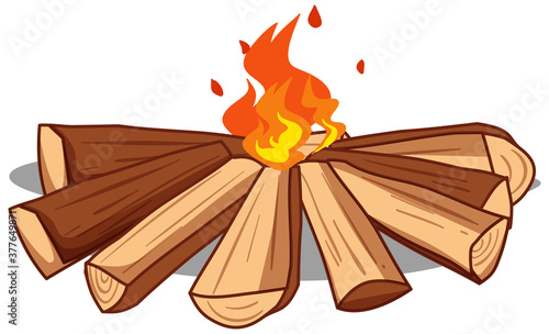 Simple bonfire on white background