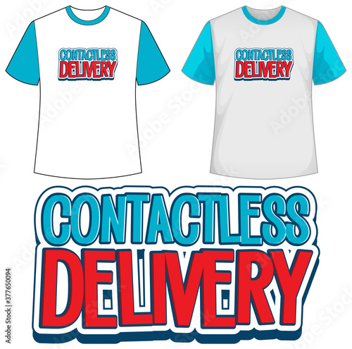 Mock up shirt with contactless delivery icon