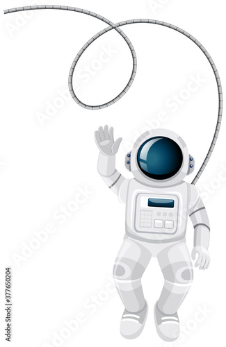 Isolated astronaut cartoon on white background