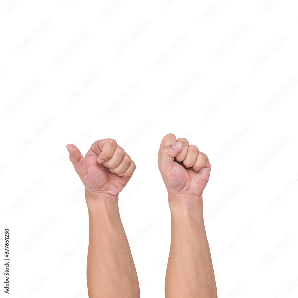 A white male hand gesture showing a finger count on a white background. clipping path. A white male hand gesture showing a finger count on a white background. clipping path.