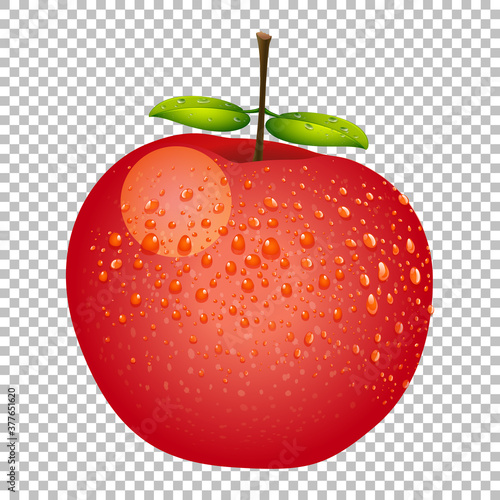 Red apple realistic isolated