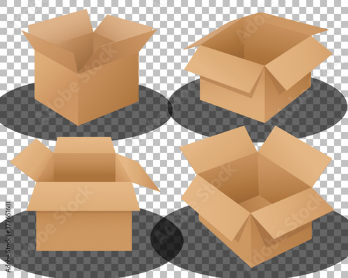 Ilustration of a set of different cardboard boxes
