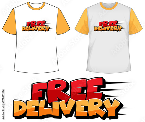 Mock up shirt with free delivery icon