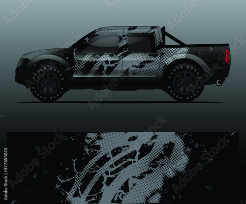 truck and vehicle Graphic vector. Racing background for vinyl wrap and decal