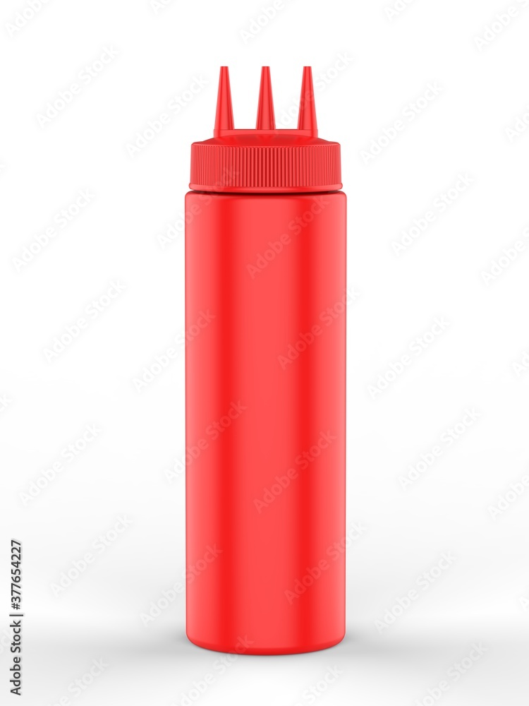Blank 3 Hole Plastic Ketchup and Sauce Bottle For branding and mock up, 3d render illustration. Blank 3 Hole Plastic Ketchup and Sauce Bottle For branding and mock up, 3d render illustration.