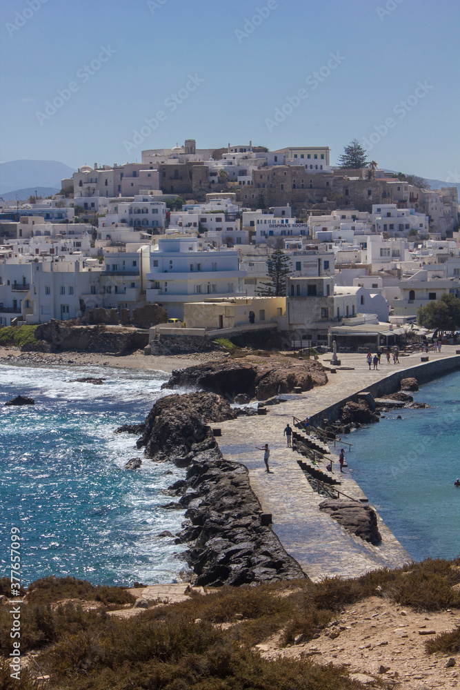 Naxos Chora skyline in Greece at day time