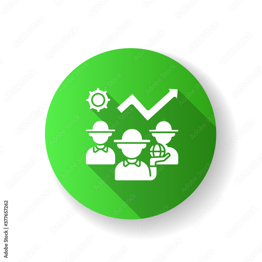 Cultural development green flat design long shadow glyph icon Cultural development green flat design long shadow glyph icon