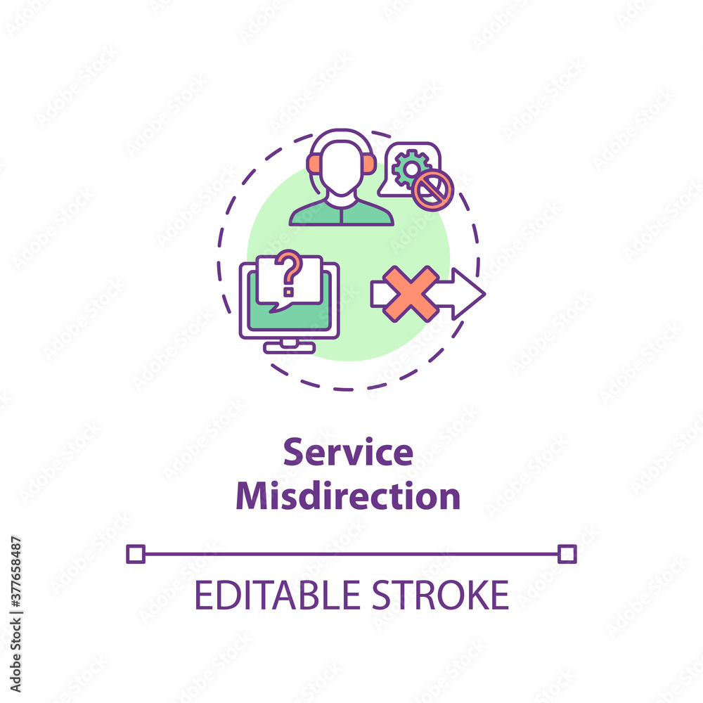Service misdirection concept icon Service misdirection concept icon
