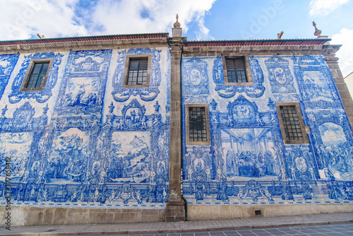 Chapel of Souls (Capela das Almas), a church decorated with Azulejo tiles in Porto, Portugal photo