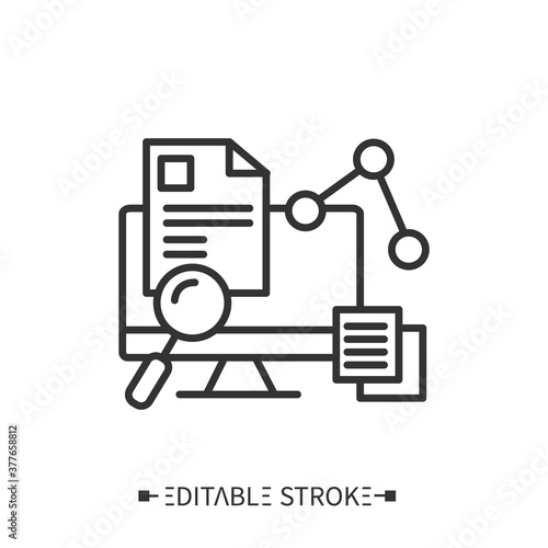 Medical information systems line icon. Electronic health record. Digital health documentation. Health information database.Healthcare and health information management concept. Editable stroke