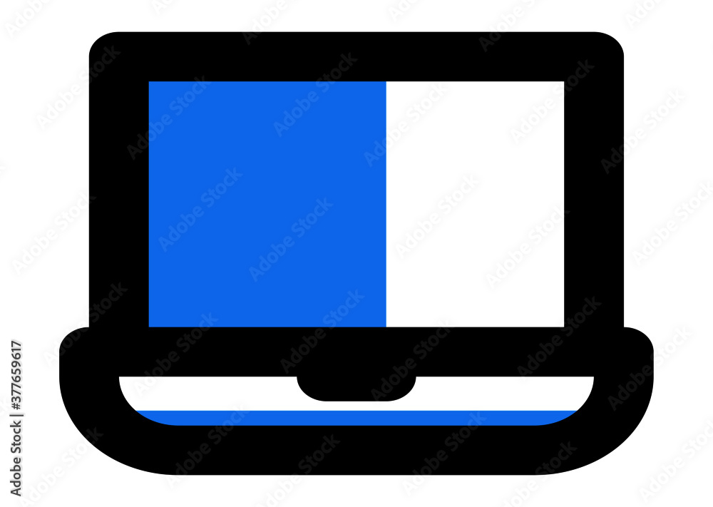 mock-up personal laptop computer on white background vector drawing
