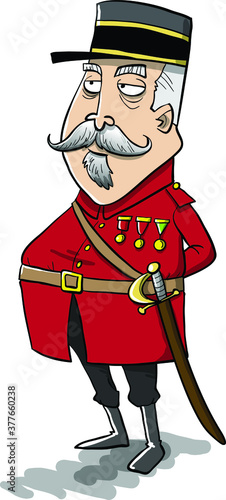 Old moustache general in uniform