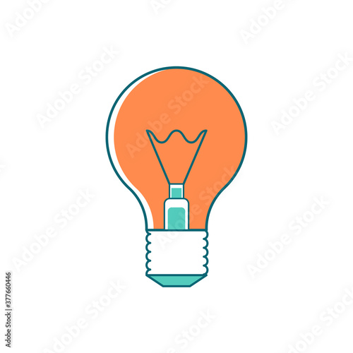 Light bulb flat color vector object